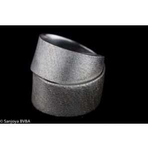 Sanjoya Riga strakke ring met 2 rijen gescratst - 3161320
