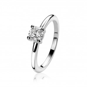 ZINZI zlv. aanschuifring met zirconia in chaton 7 mm mt. 54 - 3161343