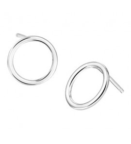 Zilveren oorknop RH open rondje 11 mm - 3161354