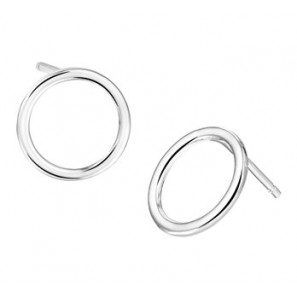Zilveren oorknop RH open rondje 11 mm - 3161354