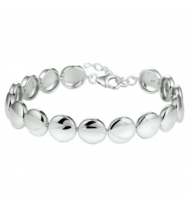 Zilver armband RH met ronde schakels 10 mm glans 17,5+3 cm - 3161365