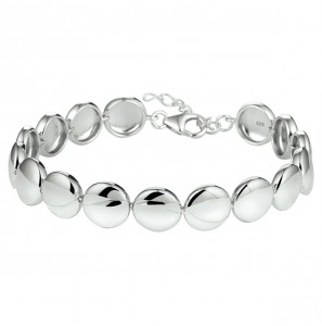 Zilver armband RH met ronde schakels 10 mm glans 17,5+3 cm - 3161365