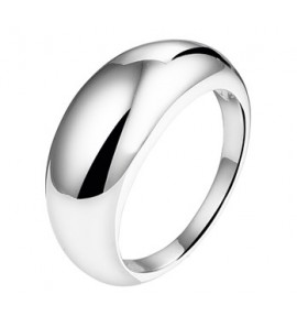 Zilver dames ring bol glad mt. 17¾ - 3161374