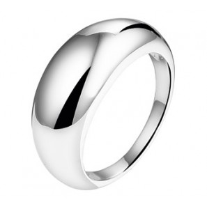 Zilver dames ring bol glad mt. 17¾ - 3161374