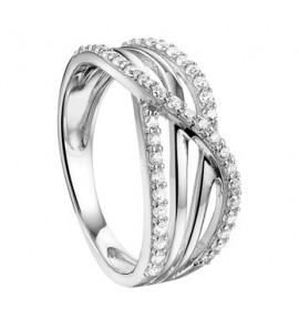 Zilveren ring RH fantasie met zirconia maat 17,75 - 3161361