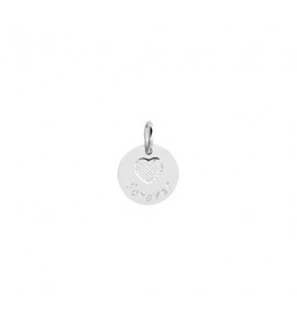 Zilveren hanger RH rond met hartje en tekst "forever" - 3161396