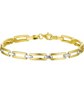 Geelgouden armband bicolor 5,4 mm schakel 19 cm - 3161394