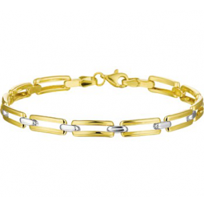 Geelgouden armband bicolor 5,4 mm schakel 19 cm - 3161394