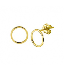 Goud oorknop open rondje 8 mm - 3161454