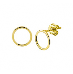 Goud oorknop open rondje 8 mm - 3161454
