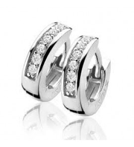 ZINZI zilver klapcreolen met zirkonia 12x3 mm - 3161598