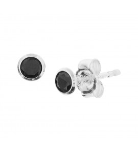 Zilveren oorknop zirconia zwart 3,5 mm - 3161781