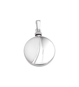 Zilveren urn hanger mat/glans rond - 3161786