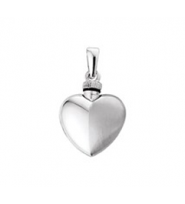 Zilver urnhanger hart poli/mat 17x22 mm - 3161787