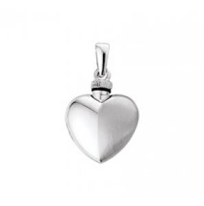 Zilver urnhanger hart poli/mat 17x22 mm - 3161787