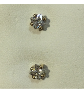 Geelgouden oorknop met zirconia - 3161832
