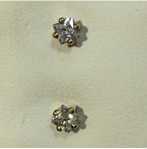 Geelgouden oorknop met zirconia - 3161832