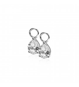 ZINZI creoolhangers druppel met zirconia in chaton - 3162060