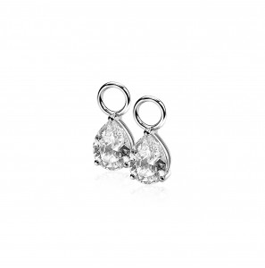 ZINZI creoolhangers druppel met zirconia in chaton - 3162060
