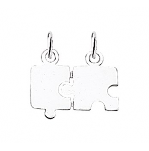 Zilveren graveerplaatje puzzelstukje - 3162040