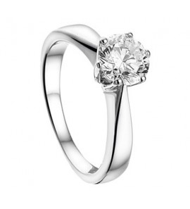 Zilver RH damesring solitair met zirconia mt 17¼ - 3162050