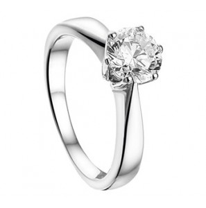 Zilver RH damesring solitair met zirconia mt 17¼ - 3162050