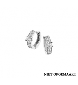 Zilver klapcreool RH 14mm met zirconia 4 mm - 3162161