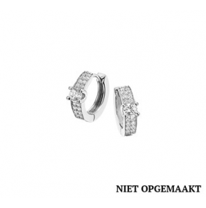 Zilver klapcreool RH 14mm met zirconia 4 mm - 3162161