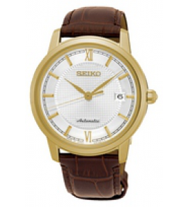 Seiko Presage heren automaat double / leer bruin 100m - 3162231