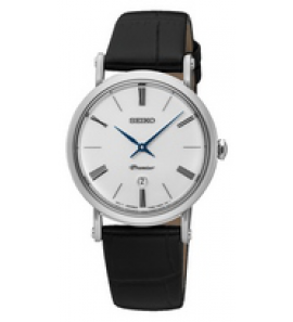 Seiko Premier dames staal / leer zwart WR - 3162245