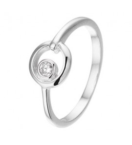 Zilveren dames ring RH open/rond met zirconia maat 17,75 - 3162305