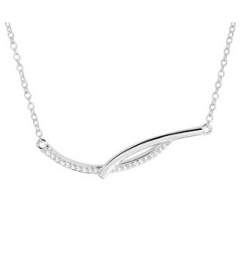 Zilveren collier jasseron/choker RH met zirconia 41-45 cm - 3162319