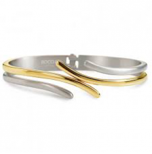 Boccia spang armband 0396-03 bicolour met scharnier - 3162377
