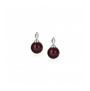 ZINZI zlv. creoolhangers parel bordeaux rond 10 mm - 3162507