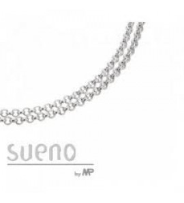 Sueno Zilveren jasseron collier dubbel 45 cm - 3162525