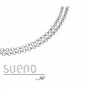 Sueno Zilveren jasseron collier dubbel 45 cm - 3162525