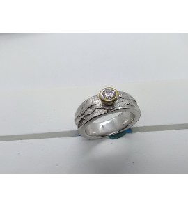 Sueno Zilveren ring met zirconia gerhodineerd/verguld goud - 3162527
