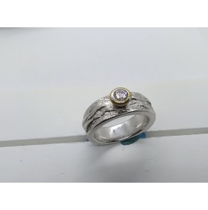 Sueno Zilveren ring met zirconia gerhodineerd/verguld goud - 3162527
