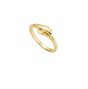 Geelgouden damesring fantasie mat/glans mt. 17 - 3162529