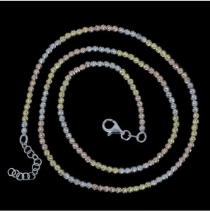 Sanjoya Lissabon collier 3 kleuren bolletjes 3 mm - 3162796