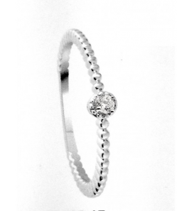 ID Witgouden aanschuifring bolletjes met 0,03 crt wit briljant G-SI - 3163084
