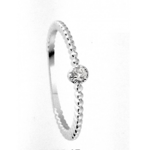 ID Witgouden aanschuifring bolletjes met 0,03 crt wit briljant G-SI - 3163084