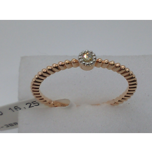 ID Rosé gouden aanschuifring bolletjes met 0,03 crt bruin briljant G-SI - 3163100
