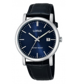 Lorus heren  staal / leer blauw WR - 3163108