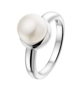 Zilveren ring RH met zoetwaterparel maat 17,75 - 3163120