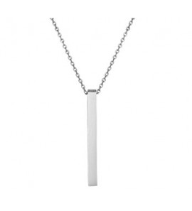 Stalen collier met staafje 41-45 cm - 3163028
