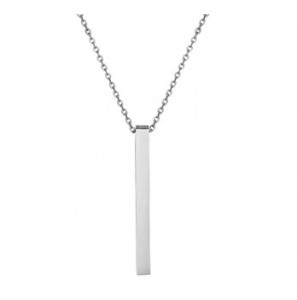 Stalen collier met staafje 41-45 cm - 3163028