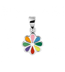 Zilver hanger gekleurde bloem - 3163059
