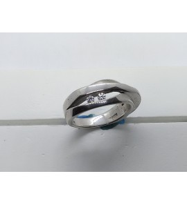 Sueno zilveren ring mat/glans/gescratcht met zirconia - 3163263