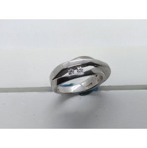 Sueno zilveren ring mat/glans/gescratcht met zirconia - 3163263